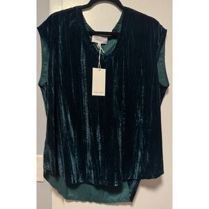 Dear John Dark Green Velvet Blouse